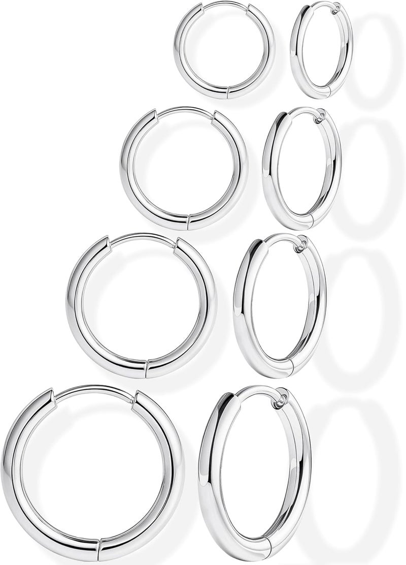 Poxtex Small Gold Huggie Hoop Earrings Set for Women Men Hypoallergenic 14K Plated Stack Cartilage Earrings, Multiple Piercing Lightweight Mini Thin Cute Dainty Trendy Jewelry Set Christmas Gifts for Women - Image 1